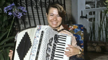 María Jesús y su acordeón.