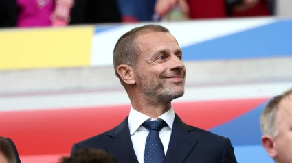 Aleksander Ceferin, presidente de la UEFA, durante la EURO 2024