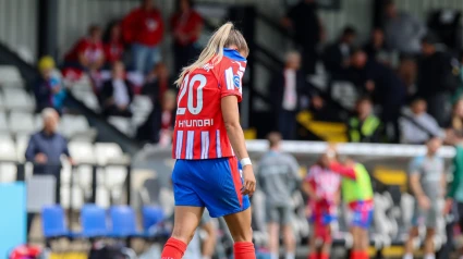 Andrea Medina, cabizbaja tras la eliminación del Atlético de Madrid.