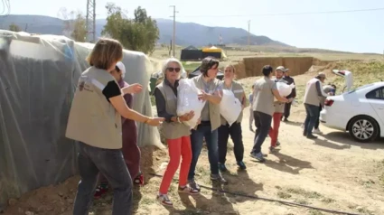 Varias personas de Cáritas Marruecos ayudando en uno de los proyectos tras el terremoto