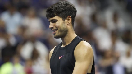 Carlos Alcaraz durante un partido del US Open.