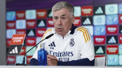 Carlo Ancelotti, en la rueda de prensa de este viernes con el Real Madrid.