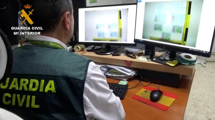 Guardia Civil durante el registro de la operción Brad Pitt