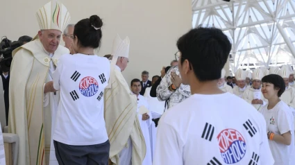 El Papa Francisco con coreanos