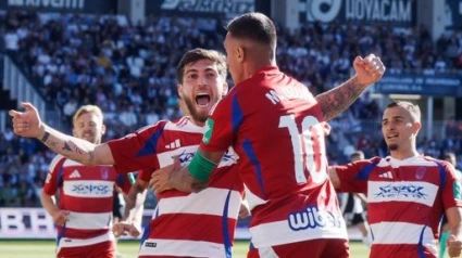 Tsitaishvili celebra el primer gol del Granada