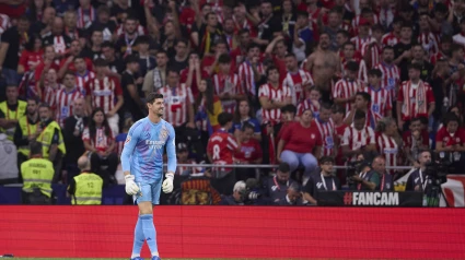 Thibaut Courtis, durante el derbi en el Metropolitano