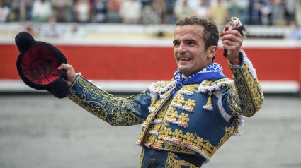 Damián Castaño con la oreja cortada en las últimas Corridas Generales de Bilbao