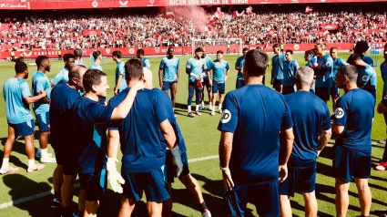 El Sevilla se ha entrenado en el Pizjuán en la previa del derbi.