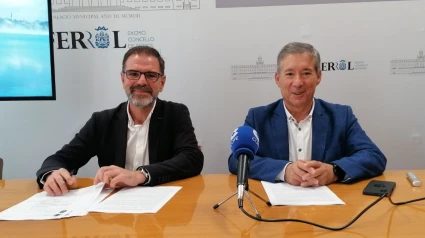 Ángeo Mato y Antonio Golpe este martes en el Ayuntamiento de Ferrol