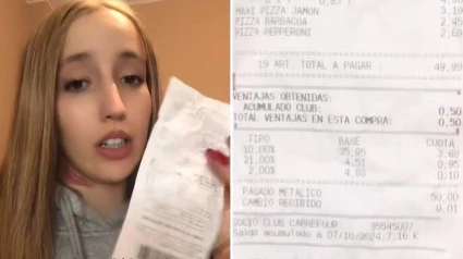 La afectada y el ticket de compra