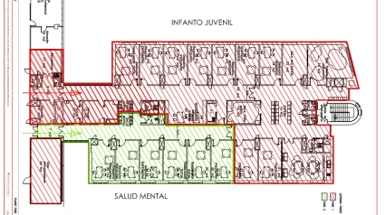 Plano del Área Infantil-Juvenil del Hospital Naval