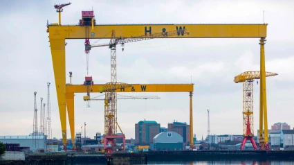 Uno de los astilleros de Harland & Wolff