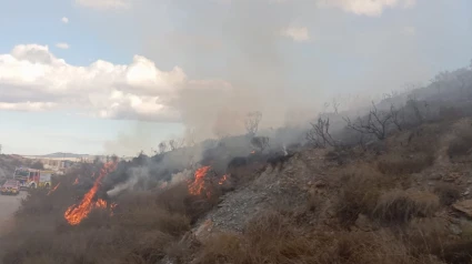 Incendio en una rambla de Lorca situada entre dos colegios y cerca de un tanatorio