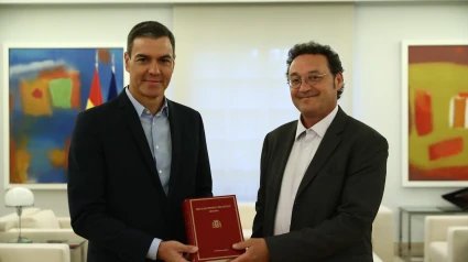 El presidente del Gobierno, Pedro Sánchez, junto al nuevo fiscal general del Estado, Álvaro García Ortiz