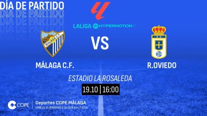 Horario y dónde ver y escuchar el Málaga-Oviedo de este sábado 19