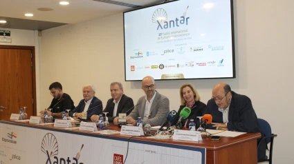 El director-gerente de Expourense, Rogelio Martínez, interviene en el acto de presentación de Xantar