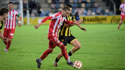 Rafa Lucero en el encuentro ante el Barakaldo