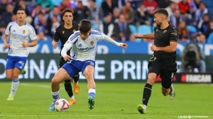 Adrián Liso, autor del gol del Real Zaragoza, fue el único jugador local que se salvó de la quema