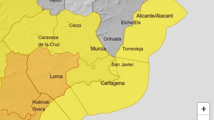 Alerta naranja en Lorca y su comarca y amarilla en el resto de la Región