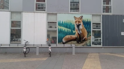 Mural didáctico de animales en los Cívicos de Burgos