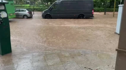 Las calles de Castellón de la Plana anegadas por las fuertes lluvias