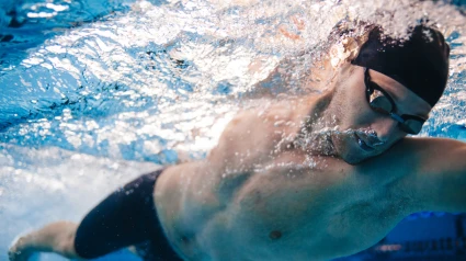 Foto de archivo de un deportistas de natación