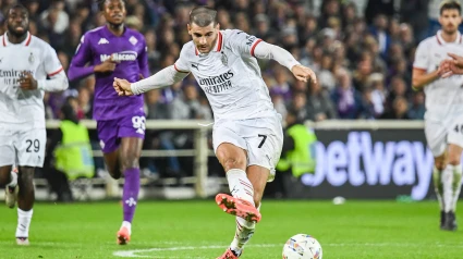 Álvaro Morata, durante un encuentro con el Milan