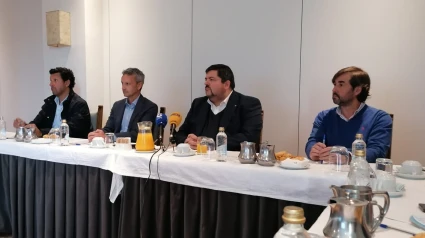 Silveira, Torreiro, Dobarro y Rilo durante el desayuno informativo de este lunes