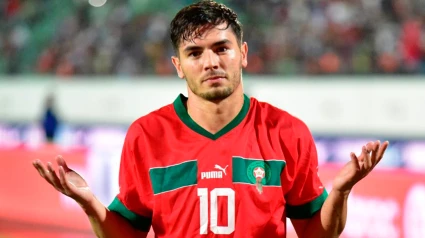 Brahim Díaz, con la camiseta de la selección de Marruecos