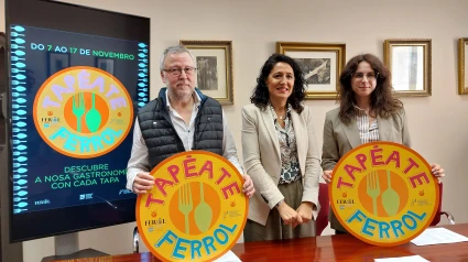 Emilio Vázquez, Maica García y Maica Saavedra en la presentación del Tapéate