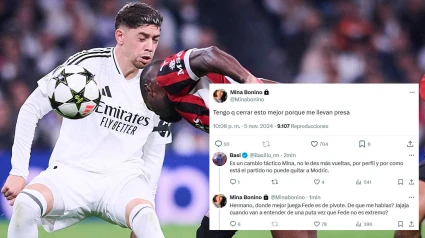 Mina Bonino estalla en redes sociales durante el Real Madrid - Milan