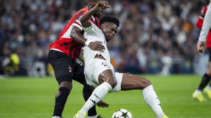 Aurelien Tchouameni, durante el Real Madrid-Milán de este martes.