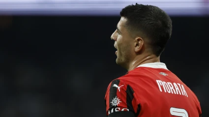 Álvaro Morata, durante el Real Madrid-Milán de este martes en el Bernabéu.