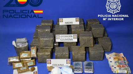 Alijo de droga incautado por la Policía Nacional en Burgos