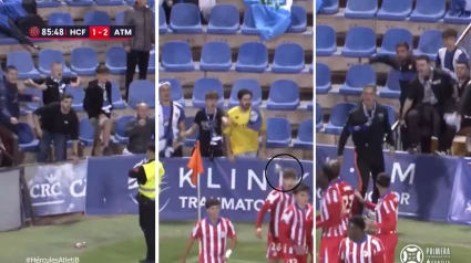 Imágenes de los incidentes en el Rico Pérez en el partido Hércules - Atlético de Madrid B