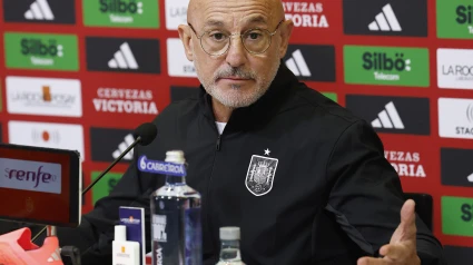 Luis de la Fuente, seleccionador nacional, durante la rueda de prensa de este viernes.