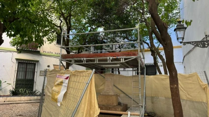 Cruz de San Lázaro ubicada en la plaza de Santa Marta