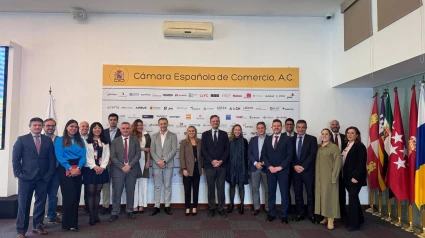 Delegación de la Agencia Granada Global en México, encabezada por la alcaldesa granadina, Marifrán Carazo, en el centro en la imagen