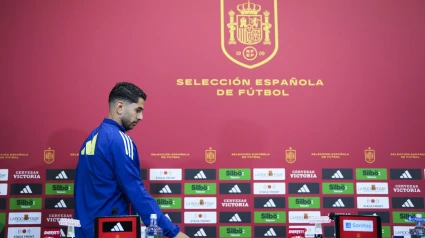 Ayoze Pérez durante la rueda de prensa de la selección española.