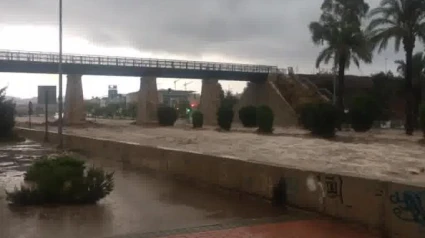 Una crecida de la rambla de Las Culebras de Águilas en 2023