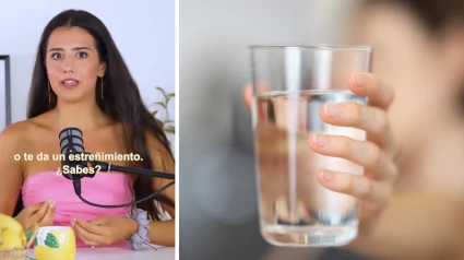 Sandra Moñino explica el hábito al beber agua al comer