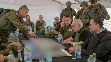 El Primer Ministro de Israel, Benjamin Netanyahu, visita el Corredor Netzarim, en Gaza