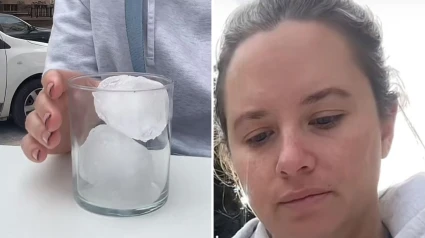 La joven almeriense y el vaso con hielo