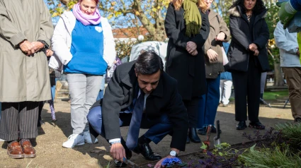 El alcalde de Ferrol plantado este lunes rosa en recrerdos de mujeres asesinadas por violencia machista