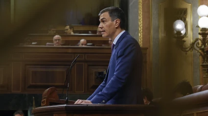 El presidente del Gobierno, Pedro Sánchez, durante su comparecencia este miércoles en el Congreso para informar de la gestión de la dana