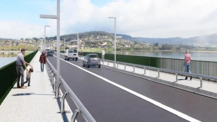 Recreación de cómo quedará la rehabilitación del puente de piedra de Pontedeume