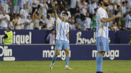 Cordero durante un partido con el Málaga