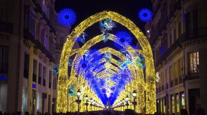 Espectáculo de luces en calle Larios