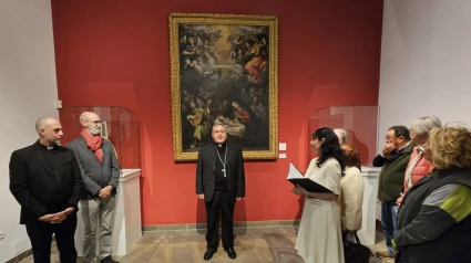 El Excmo. y Rvdmo. Sr. D. José María Gil, Arzobispo de Granada, en la inauguración de la exposición "Jesucristo, Esperanza que no defrauda"