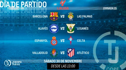 Partidos que se van a disputar el sábado 29 de noviembre en LaLiga